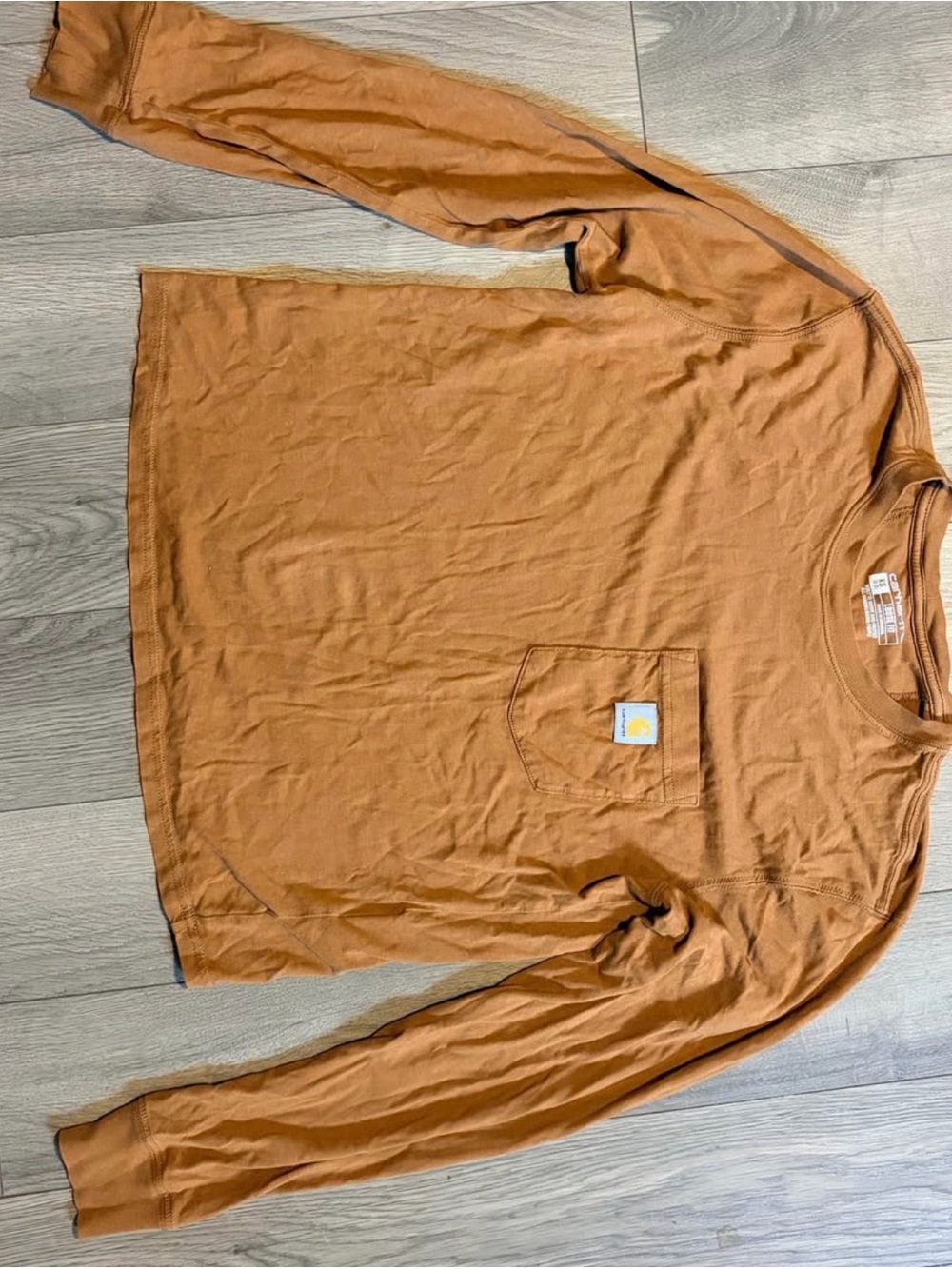 Carhartt Long Sleeve Pocket Tee in Orange-Brown